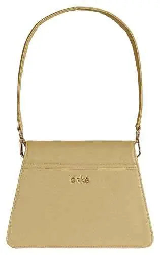 eske Sofia Vegan Leather Shoulder Bag (Gold Saffiano) SaumyasStore