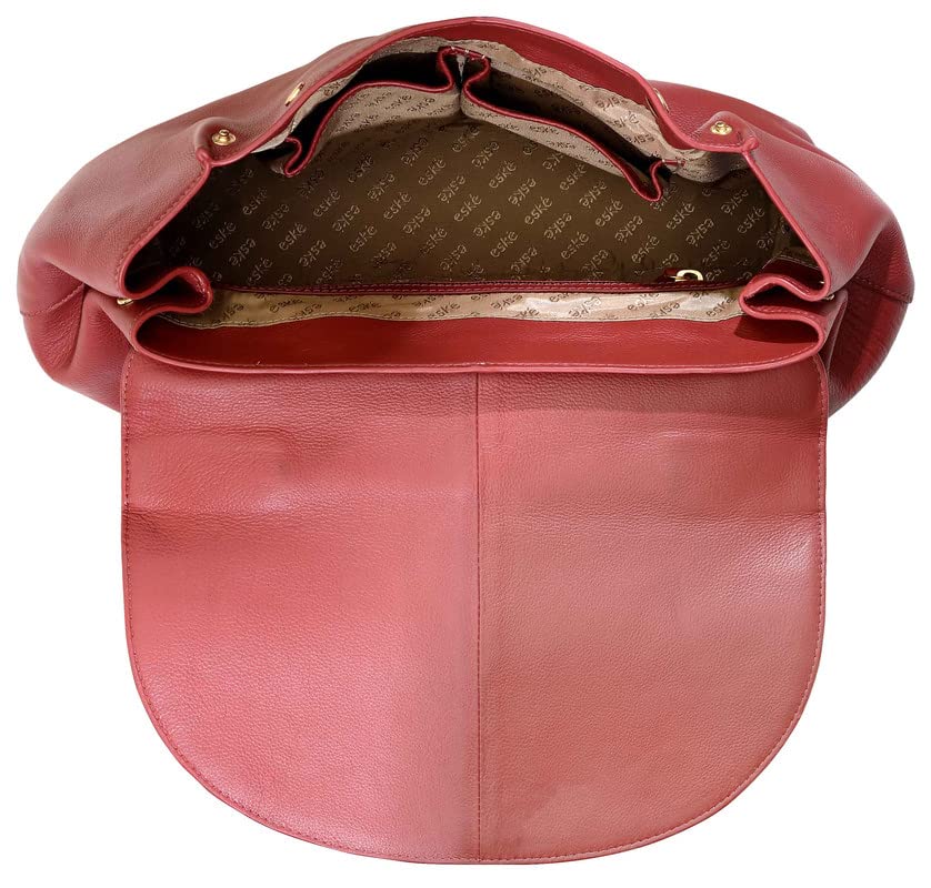 eske Stefanie- Genuine Leather Handbag For Women - Spacious Compartments - Work and Travel Bag - Durable - Water Resistant - Adjustable Strap - Detachable Adjustable shoulder strap - SaumyasStore