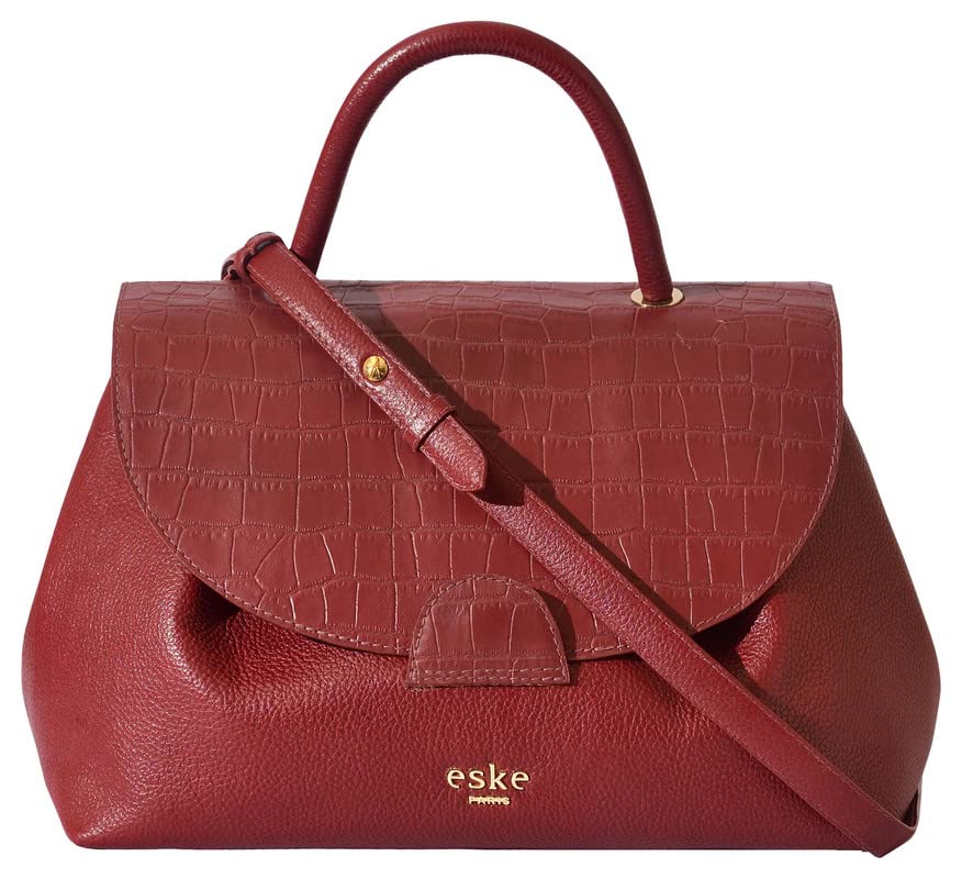 eske Stefanie- Genuine Leather Handbag For Women - Spacious Compartments - Work and Travel Bag - Durable - Water Resistant - Adjustable Strap - Detachable Adjustable shoulder strap - SaumyasStore