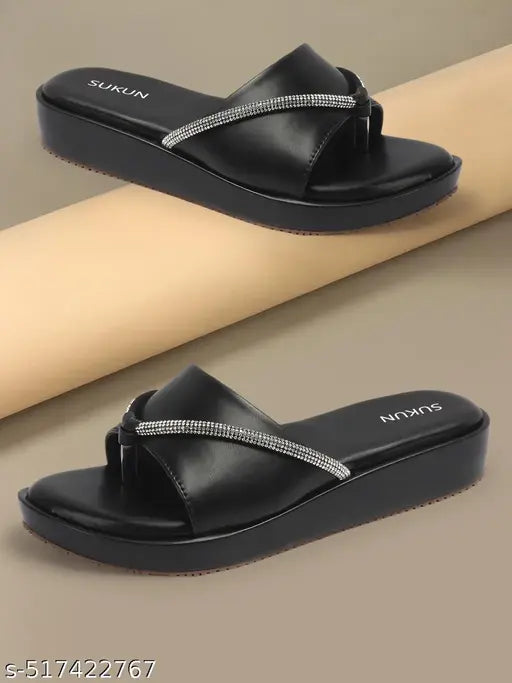 Sukun Black Heel  Slipper step in Style