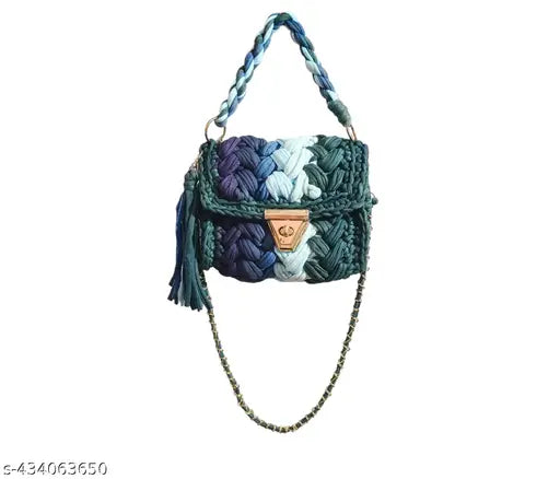 Multicolour fabric handbag