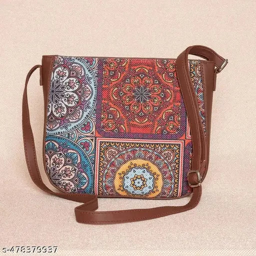 Zouk Multicolor Mandala Print U-Shaped Sling Bag