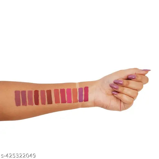 ELPIS GOLD 24hr Matte Lip Gloss Lipstick | Non Transfer, Soft Texture With A Smooth Touch Strong Fog| Matte Finish (5g X 12pcs) (Nude)