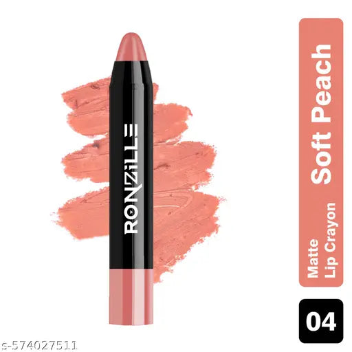 Ronzille Lip Crayon |12-Hour Stay | Highly Matte Finish | Pigmented | Lipstick for Women | Smudge-Proof Lipstick | Retractable Lip Crayon | Transferproof Lipstick, Pack of 2