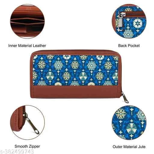 NFI essentials Wallet for Women, Long Zipper Ladies Wallet, Clutch Wallet for Girls, Card Cash Coin Holder for Women