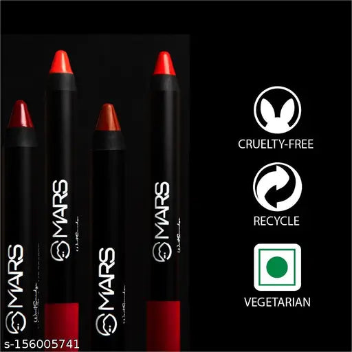 MARS Transfer Proof Matte Lip Crayon With Gift Box (Smile Please-09, Girl Power-10, I Am Unstoppable-11, I Am Fierce-12, 14 g)
