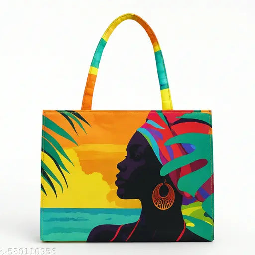 Multicolor Tropical Print Tote Bag