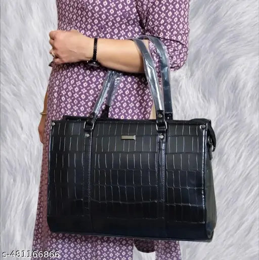 LEATHER HANDBAG OFFICE HANDBAG FOR WOMEN PREMIUM QUALITY TOTE BAG FOR LADIES WITH TWO HANDLES AND SHOULDER STRAP FASHIONABLE CARRYBAG BIG LARGE CAPACITY