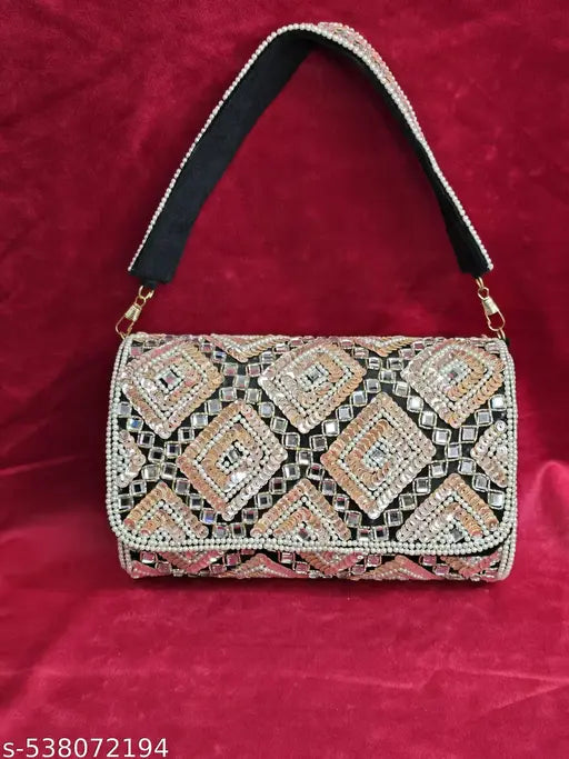 Black Mirror Foldver Handbag