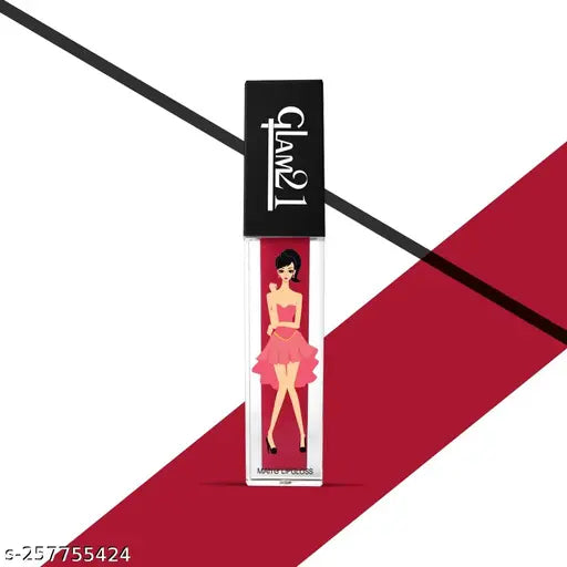Glam21 3D Liquid Lip Gloss|Highly Pigmented & Water-Proof| Longlasting & Weightless|Matte Finish|Paris Red-5gm