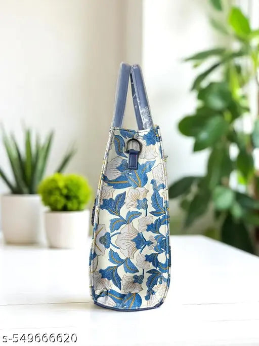 Premium Flower Printed PU Leather Handbag for casual, office, or evening outings