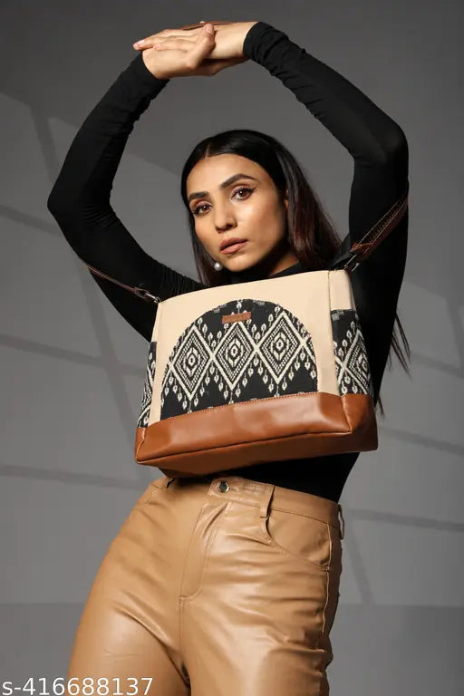 ENSAC Women's Premium Cotton/Full Sling Shoulder Bag | Ladies Purse Handbag | Special & Luxury Gift