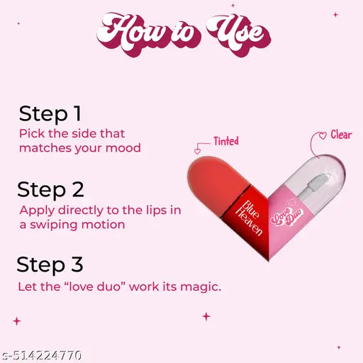 Blue Heaven Love Duo 2-In-1 Lip Gloss Boo 3.4ml