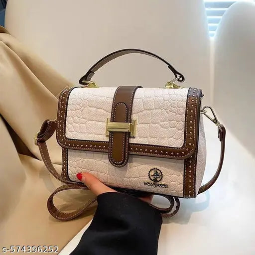 White Luxury Fashion Shoulder Bag for Women | Trendy Crossbody & Sling Bag | Genuine Leather Handbag for Daily Use & Travel | Premium China-Made Design