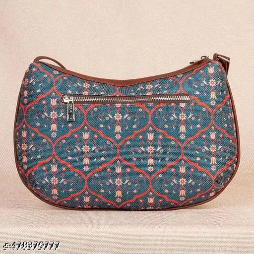 Zouk Sheesh Mahal Jaali Motif Structured Shoulder Bag