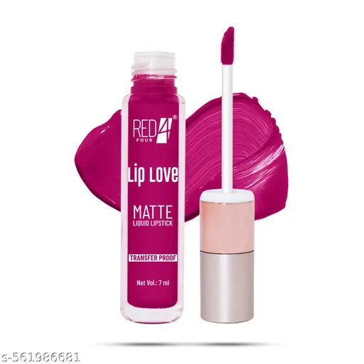 RED 4 Lip Love Matte Liquid Lipstick | Transfer Proof | Smooth Texture | Hydrating | Long Lasting | Water-proof Full Coverage Liquid Lipstick (122,7ml)