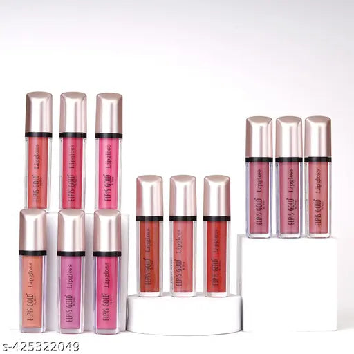 ELPIS GOLD 24hr Matte Lip Gloss Lipstick | Non Transfer, Soft Texture With A Smooth Touch Strong Fog| Matte Finish (5g X 12pcs) (Nude)