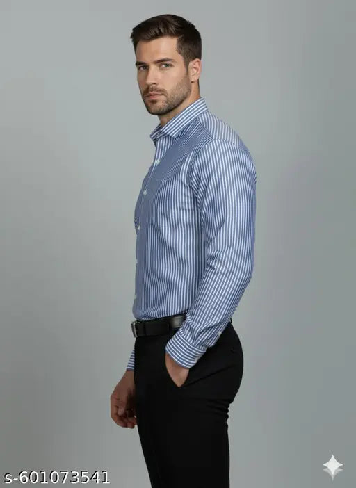 Striped Blue Lining Shirt For Casual and formal daily and party wear S M L XL XXL 3XL 4XL 5XL 6XL Full Sleeve Premium Quality