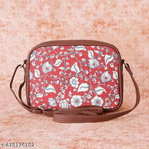 Zouk Chittoor Red Kalamkari Sling Bag