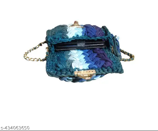 Multicolour fabric handbag