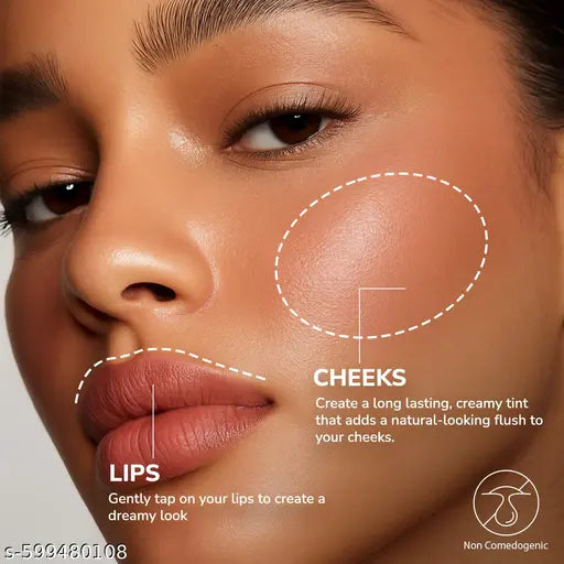 Mila Beaute BaeBee Lip & Cheek Tint I Creamy Formula, Matte Finish I Long Lasting I With Jojoba Oil & Vitamin E, (Fresh Red, 2.8gm)