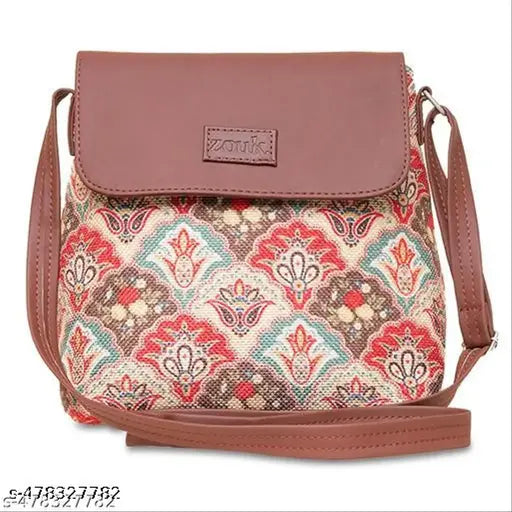 Zouk Mughal Art Multicolor Flap Sling Bag