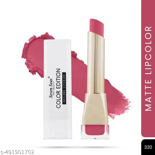 Seven Seas Color Edition Day-Long Lipcolor Lipstick | Smudge Proof | Smooth Coating | Loger Stay | Vivid Pigments | Water Proof Lipstick (Sepa Skin1,3.5g )320