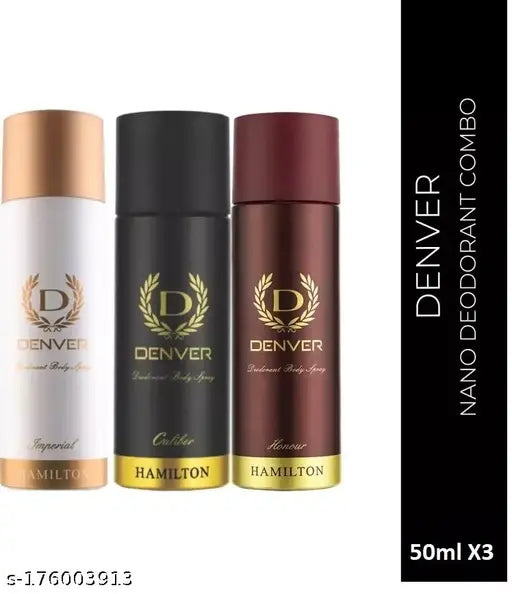 DENVER Caliber,Honour & Imperial Nano Travel Size Pack Deo Perfume Body Spray - For Men  (50ml X 3 )