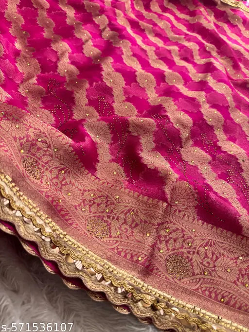 Organza Silk Swarovski Crystal Work Saree