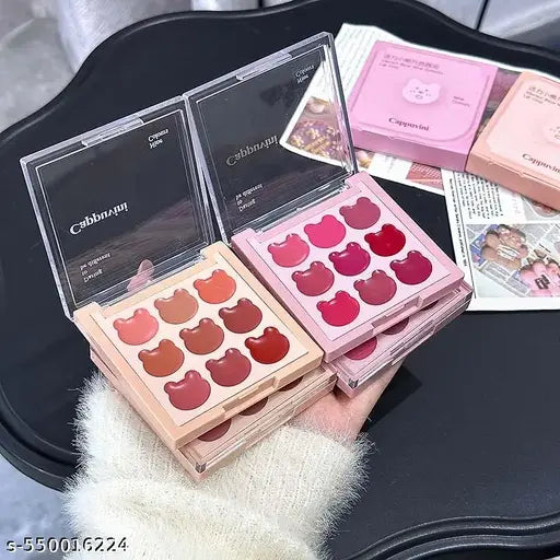 Cappuvini Matte Lipstick Palette | 2 Lipstick Palettes with 18 Total Shades | Nude Brown Pink Red Tones / Soft Pastel to Bold Tones | Korean Kawaii Aesthetic For Women and Teens | Smudge-Proof Lip Tint | Long-Lasting Waterproof Formula