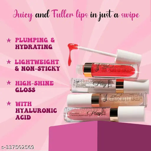 Glam21 Lip Plumper With Hyaluronic Acid || Lightweight Lip Gloss With High Shine Glossy Finish For Fuller And Plump Lips || One Swipe Application || 03 Red Lights - 5 Gm