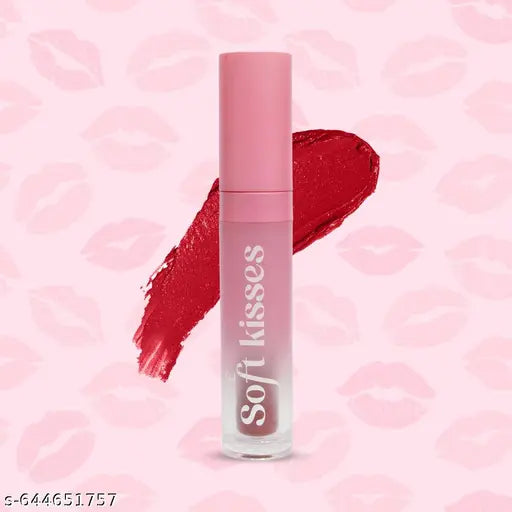 JAQULINE USA Soft Kisses Matte Finish Lipstick | Long-Lasting Color | Silky-Smooth Texture | Enriched with Vitamin E & Hyaluronic Acid - Ruby Rush 05, 4ml