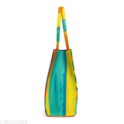Multicolor Tropical Print Tote Bag