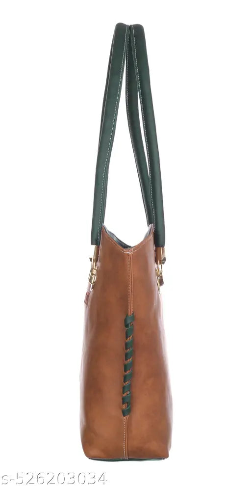 Fostelo Women's Vegan Leather Squirrel Shoulder Bag | Ladies Purse Handbag (Tan) (Large)