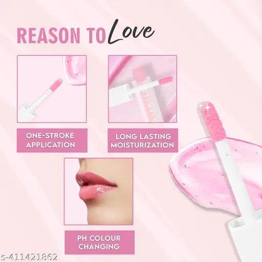 Glamveda High Shine Serum Infused Lip Gloss | PH Colour Changing Lip Gloss (Hookup - 109) For Soft & Dewy Lips | Unique Pink Shade Based on Skin's PH | 4.5ml