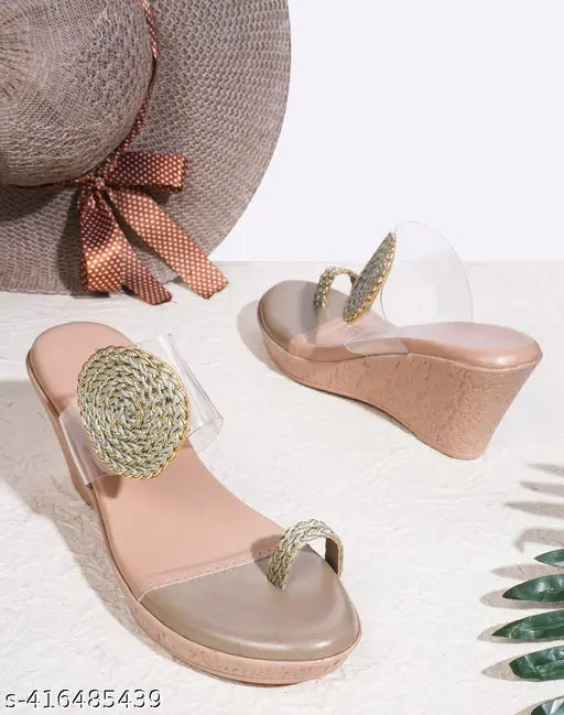 Selfiee Embellished Rhinestones Wedges Sandal Platform Heels Party Sandals For Womens & Girls