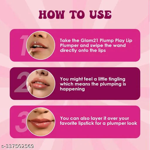 Glam21 Lip Plumper With Hyaluronic Acid || Lightweight Lip Gloss With High Shine Glossy Finish For Fuller And Plump Lips || One Swipe Application || 03 Red Lights - 5 Gm