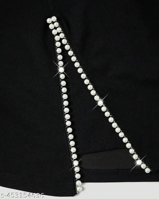 Addyvero Women Lace Party wear Black Skorts