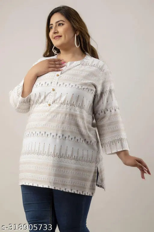 Stylish and Comfortable Plus-Size Rayon Kurti Top/Tunic for Women