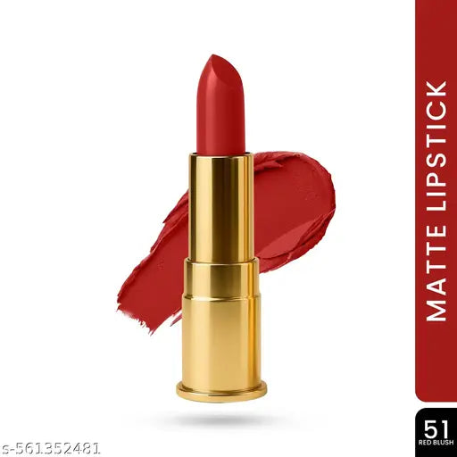 Seven Seas Vivid Matte Lipstick | Smooth Finish Lipstick for Women (51 Red Blush)