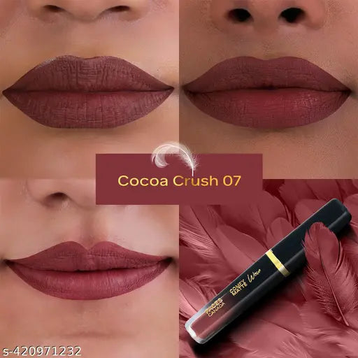 FACES CANADA Comfy Matte Wow Liquid Lipstick - Cocoa Crush 07, 3.8ml | One Swipe Application | Highly Pigmented | Comfortable Wear | Glides Smoothly | Long Lasting | Transferproof