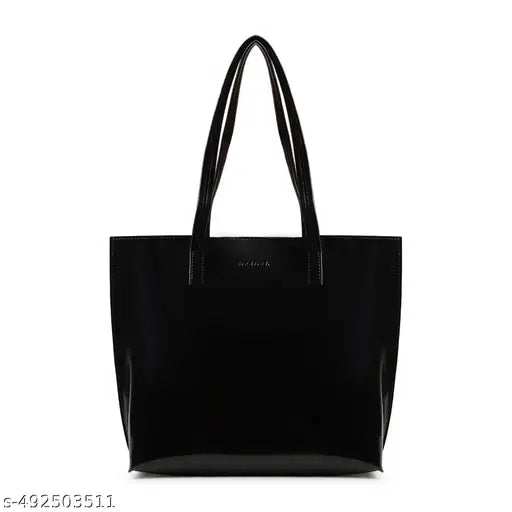 Black Patent Party Tote Bag for Women