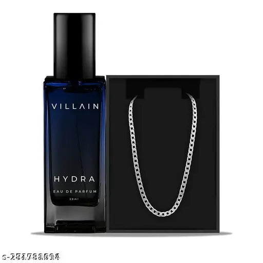 Villain Sinful Combo Hydra 20ml Perfume & Silver Plated Chain for Men