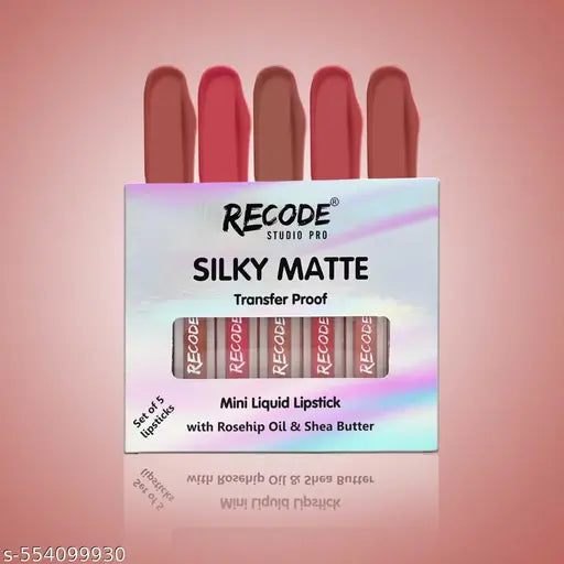 Recode 5 Silky Matte Mini Liquid Lipsticks - 6.25 ML (1.25ML x 5)