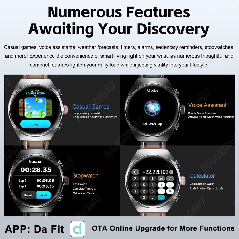 paazomu Smart Watch with Wireless Earbuds, Bluetooth Call Watches for Men 1.53" Steel Material Ultra-Thin Body 9D Sound Effects,Fitness Tracker Sports Watch, Compatible iPhone Android (95 Black) SaumyasStore