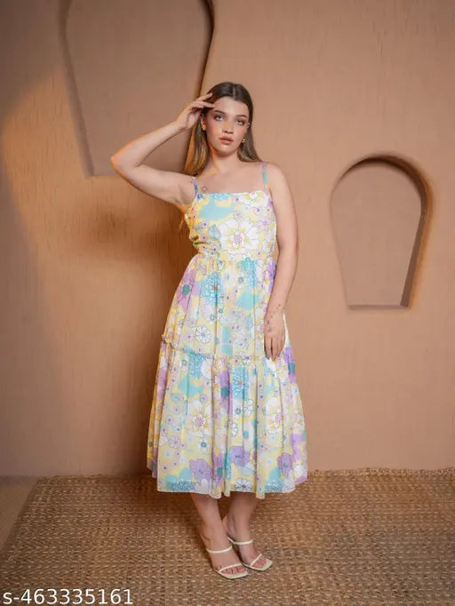 Purvaja Women's Square Neck Dress