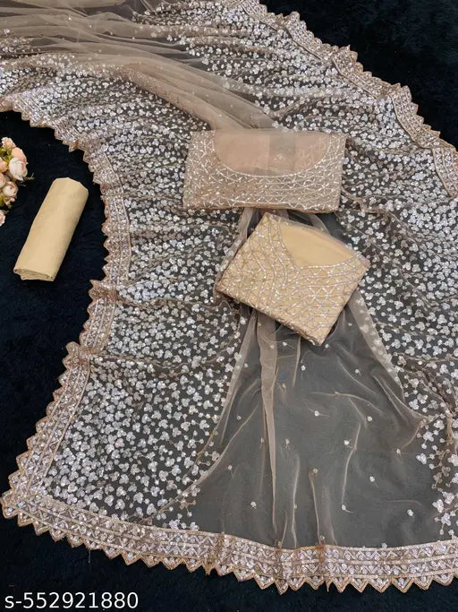 Beautiful Embroidery 5mm Sequence Work With Fancy thread work