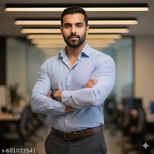 Striped Blue Lining Shirt For Casual and formal daily and party wear S M L XL XXL 3XL 4XL 5XL 6XL Full Sleeve Premium Quality