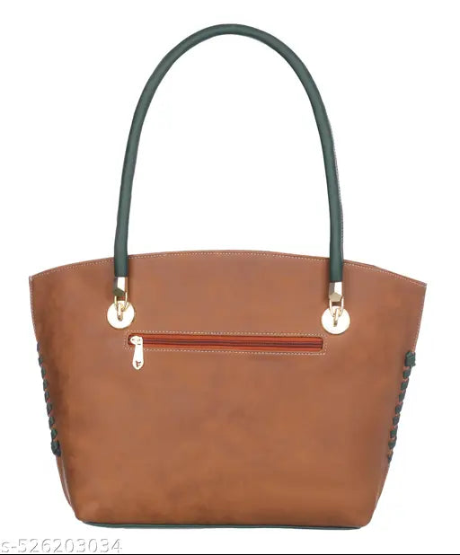 Fostelo Women's Vegan Leather Squirrel Shoulder Bag | Ladies Purse Handbag (Tan) (Large)