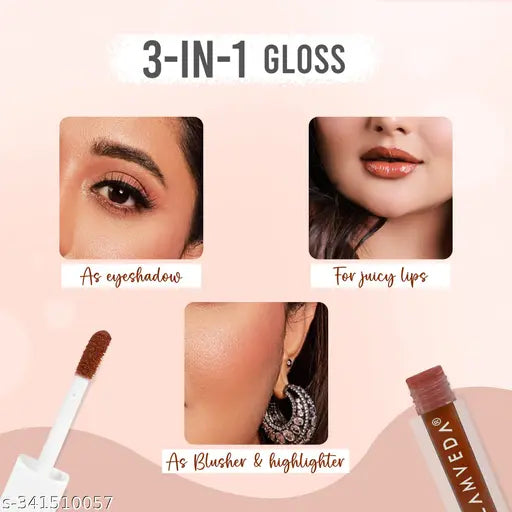 Glamveda Serum Infused Lip Gloss With Cocoa Butter - (Pink in Paris - 111) | ( Pink sheer coverage gloss)
